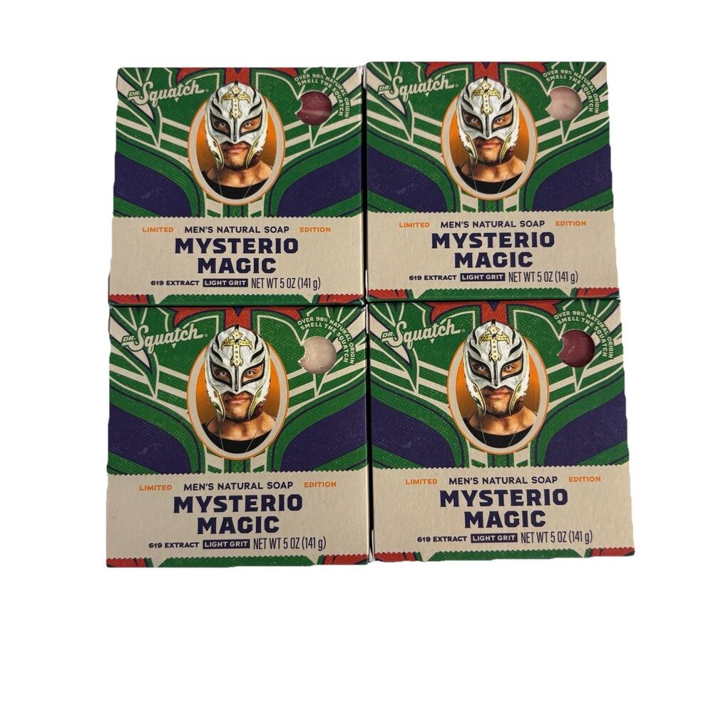 4 Bars Dr. Squatch Men's Natural Soap - WWE Ray Mysterio Magic 5 oz NEW